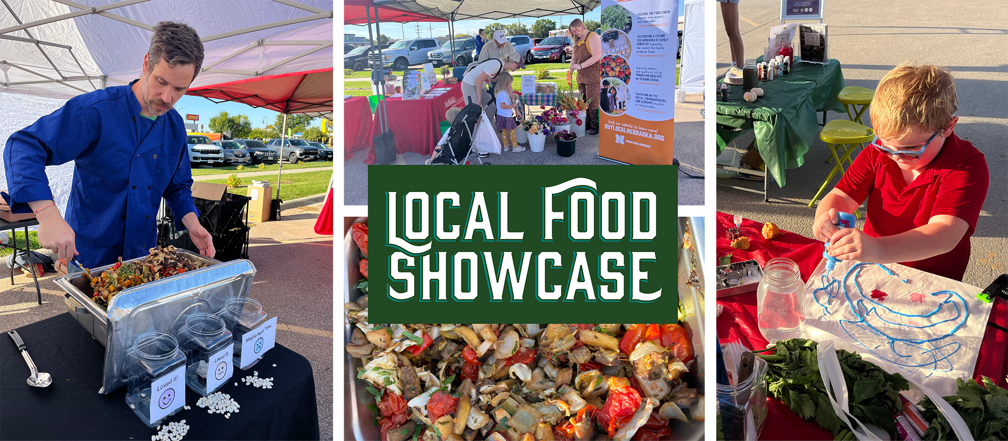 Local Food Showcase banner showing taste tests and kids activities from previous year's event